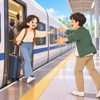 arrive: 到着する