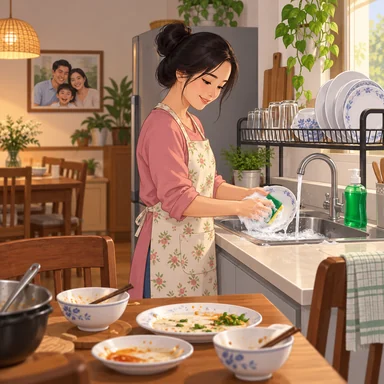 do the washing-up: 皿洗いをする