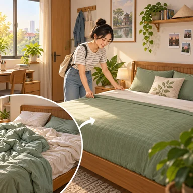 make the bed: ベッドを整える