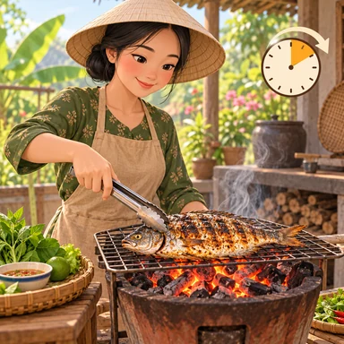 grill: 直火で焼く
