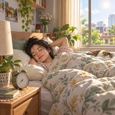 sleep in: 朝寝坊する