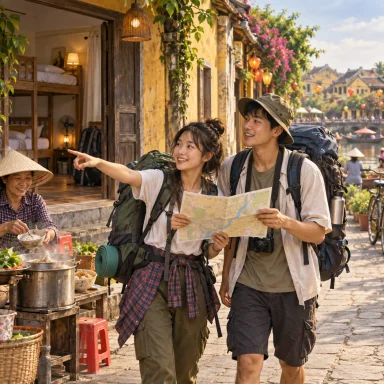 backpacking: 荷を背負って回る安い旅