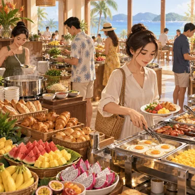buffet: 自分で取り分ける食事