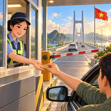 toll: ค่าธรรมเนียมสำหรับการใช้ถนนหรือสะพาน