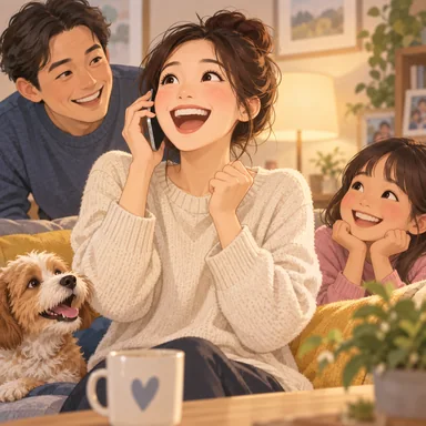 beam: 顔をぱっと輝かせて笑う