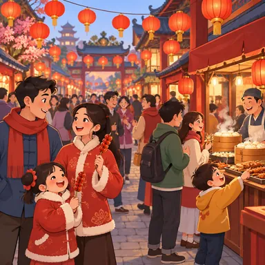 bustling: 人が行き交ってにぎやかな