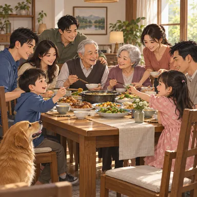 extended family: 何世代かを含む広い家族