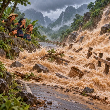 flash flood: 急に起きる鉄砲水