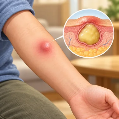 abscess: 皮膚の下にたまった膿の袋