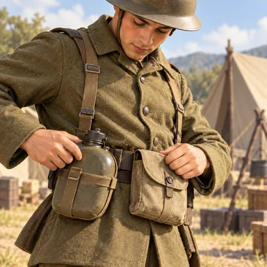 accoutrement of a soldier: 兵が身に着ける装備の一つ