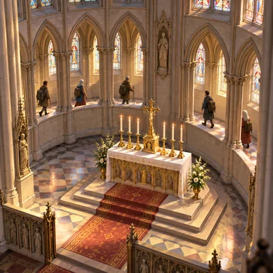ambulatory of a church: 祭壇の後ろをめぐる通路