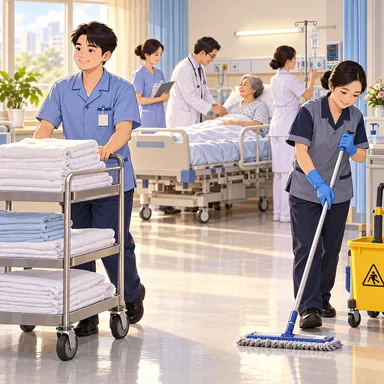 ancillary staff: 専門の職以外で支える人員