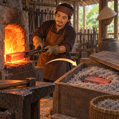 annealing: 熱してからゆっくり冷ましてもろさを取ること