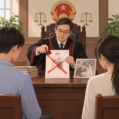 annulment of a marriage: 婚姻を初めから無効とすること