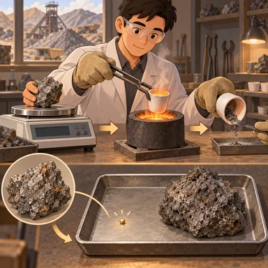assay of ore: 鉱石の中の金属の量を調べる試験