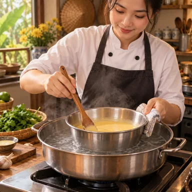 bain-marie: 湯せんで温かさを保つ器