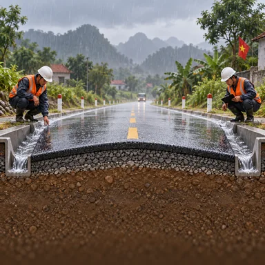 camber of a road: 水を流すための道路の丸み