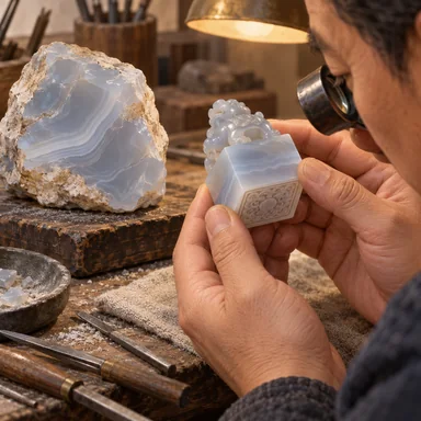 chalcedony: 蝋のように曇った石英の一種