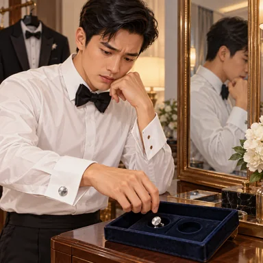 cuff link: 袖口を留める飾りの留め具